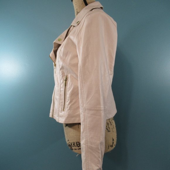 JLO Jennifer Lopez Beige Moto Jacket - Picture 3 of 11